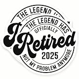 Retirement Magnets - Legend Retired - 2025 Magnet - Celebration Magnets - 2 Pack - 5' Wide Design - Sticks to Fridges, Lockers, Toolboxes & More - Made in USA - AQM2321