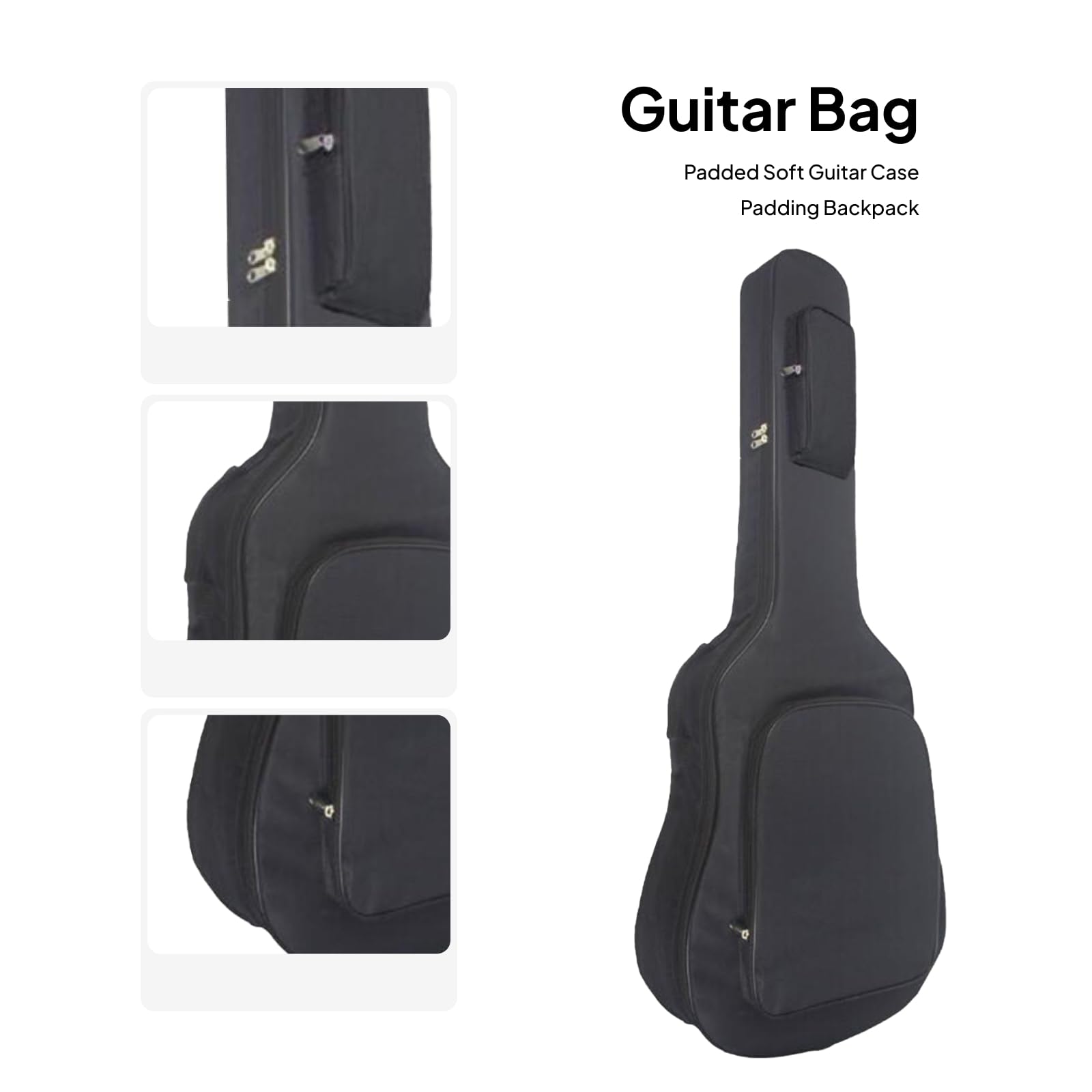 Grand Sac de Guitare Acoustique Oxford Imperméable de 36 à 38 Pouces