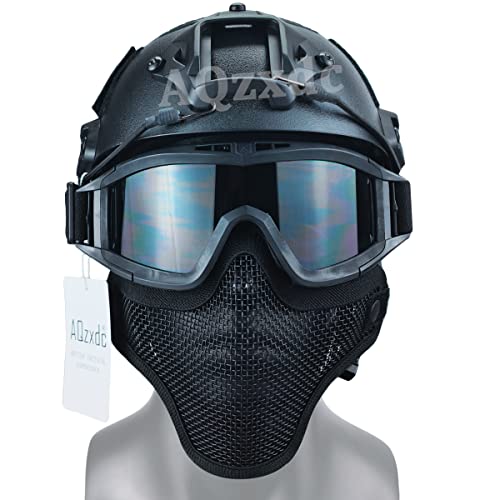 Casque tactique Fast avec lunettes airsoft pour éviter les impacts au visage
