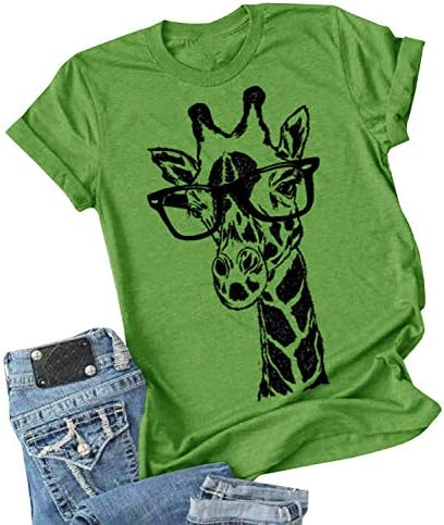 Auburet Womens Giraffe T Shirt Summer Funny Graphic Short Sleeve ...