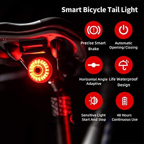 XOSS Bike Tail Light, Smart Bike Light 