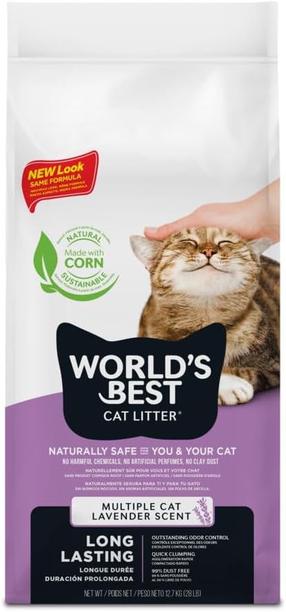 WORLD'S BEST CAT LITTER Multiple Cat Lavender Scent, 28-Pounds