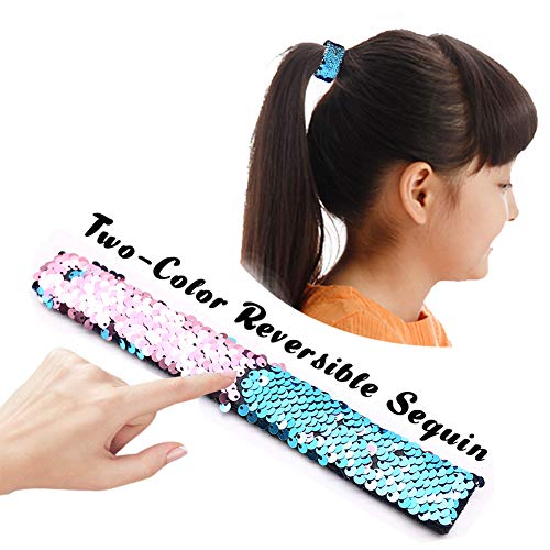 image for VGOODALL 24pcs Slap Bracelet,Kids Squin Bracelet Mermaid Bracelet Flip