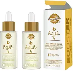 Kit Com 2 Aqua Booster Autobronzeador 30ml Parafina Bronze