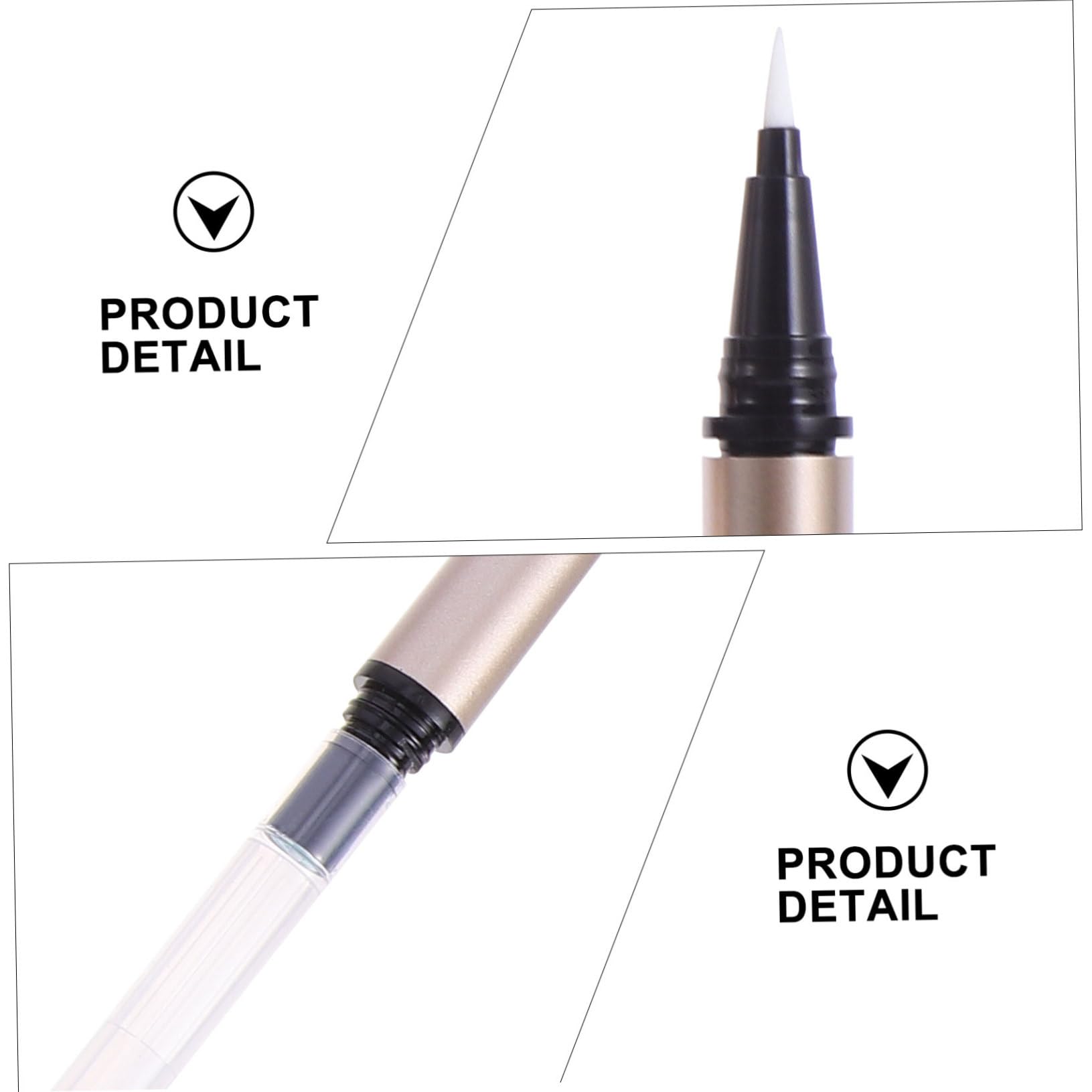 Eyeliner Pen Refillable 1ml in Plastica Oro, Set 5 Pezzi | Tubi Vuoti Ricaricabili, Formato Leggero e Portatile, per Mercati e Grossisti Cosmetici