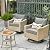 CAODOC 3 Pieces Outdoor Furniture Set Patio Bistro Rocking Chairs with Glass Side Table for Pool Beach Backyard Balcony Porch Deck Garden(Dark Grey)