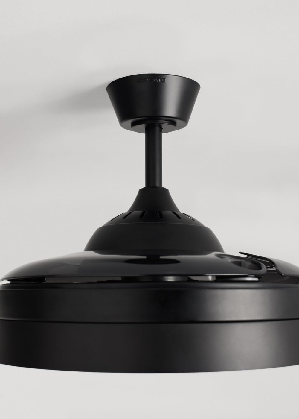 CREATE / WIND CLEAR EDGE/Ventilador de techo con luz negro con mando / 40W, Silencioso, Ø107 cm, 6 velocidades, aspas retráctiles, programable, función verano-invierno, luz led 3 temperaturas