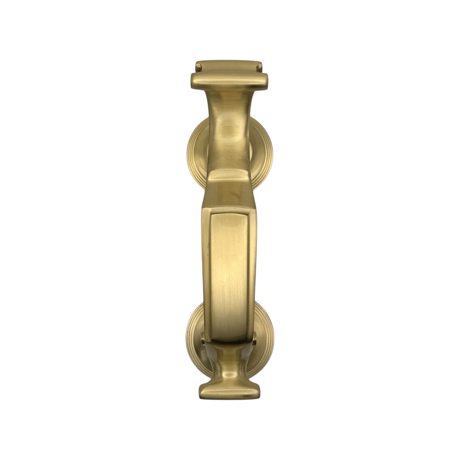 Satin Brass Reeded Doctor Door Knocker Front Back Heavy Quality Large Solid AB Hardware