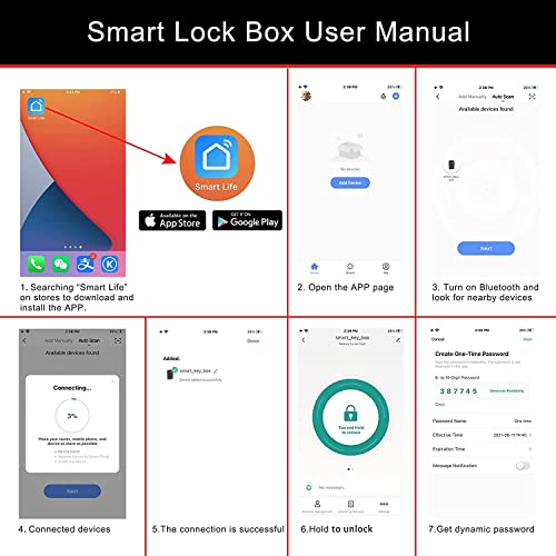 SISAV Security Key Lock Box Instant Remote Access Via Bluetooth/Code/App Resettable Set Your Own Combination 6 Digit Storage Smart Lock Box No WiFi Wall Mounted 5 Key Large Capacity,Grey - Image 4