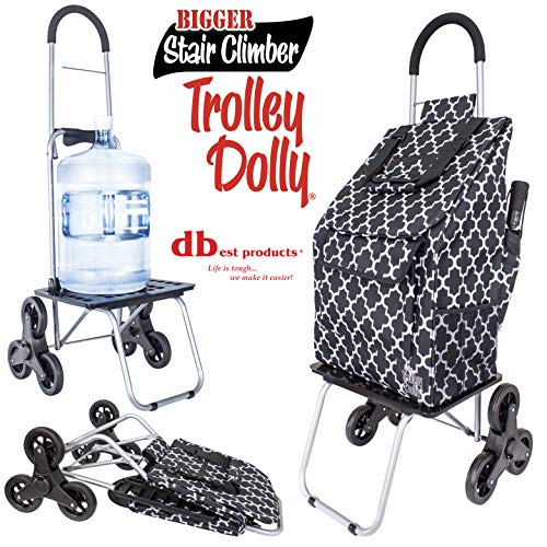 dbest products Stair Climber Bigger Trolley Dolly Shopping cart, Black Moroccan Tile