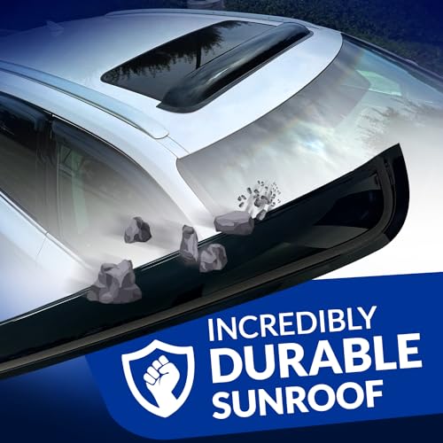 Image of Sunroof Wind Deflector Car Sunroof Cover Compatible with 2006-2013 Audi A3 | Waterproof Moonroof Auto Window Deflectors Visor Thickness 1.4mm 880mm 34.6 inch | Dark Smoke | Set of 1