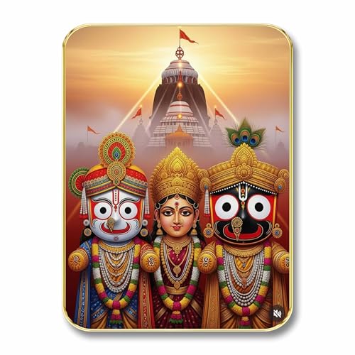 Image of SAF Divine Jagannath Balabhadra Subhadra Wall Art with Table Top Stand & Wall Hanging Hole | Premium MDF Religious Painting for Mandir Living Room Home Decor Gift