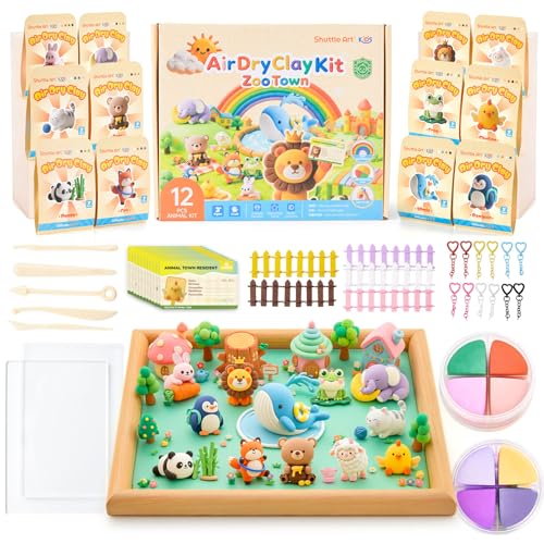 Shuttle Art Air Dry Clay for Kids - Zoo Town,
