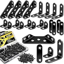 88PCS L Brackets for Shelves,4 Sizes Angle Corner Braces Metal L Bracket Heavy Duty for Wood,Stainless Steel Furniture Corner Connector, Corner Brackets for Wood 0.97",1.55",2.44"