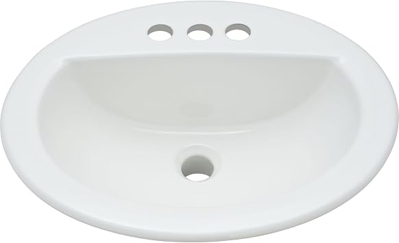 PROFLO Rockaway 19" Oval Vitreous China Drop In Bathroom Sink