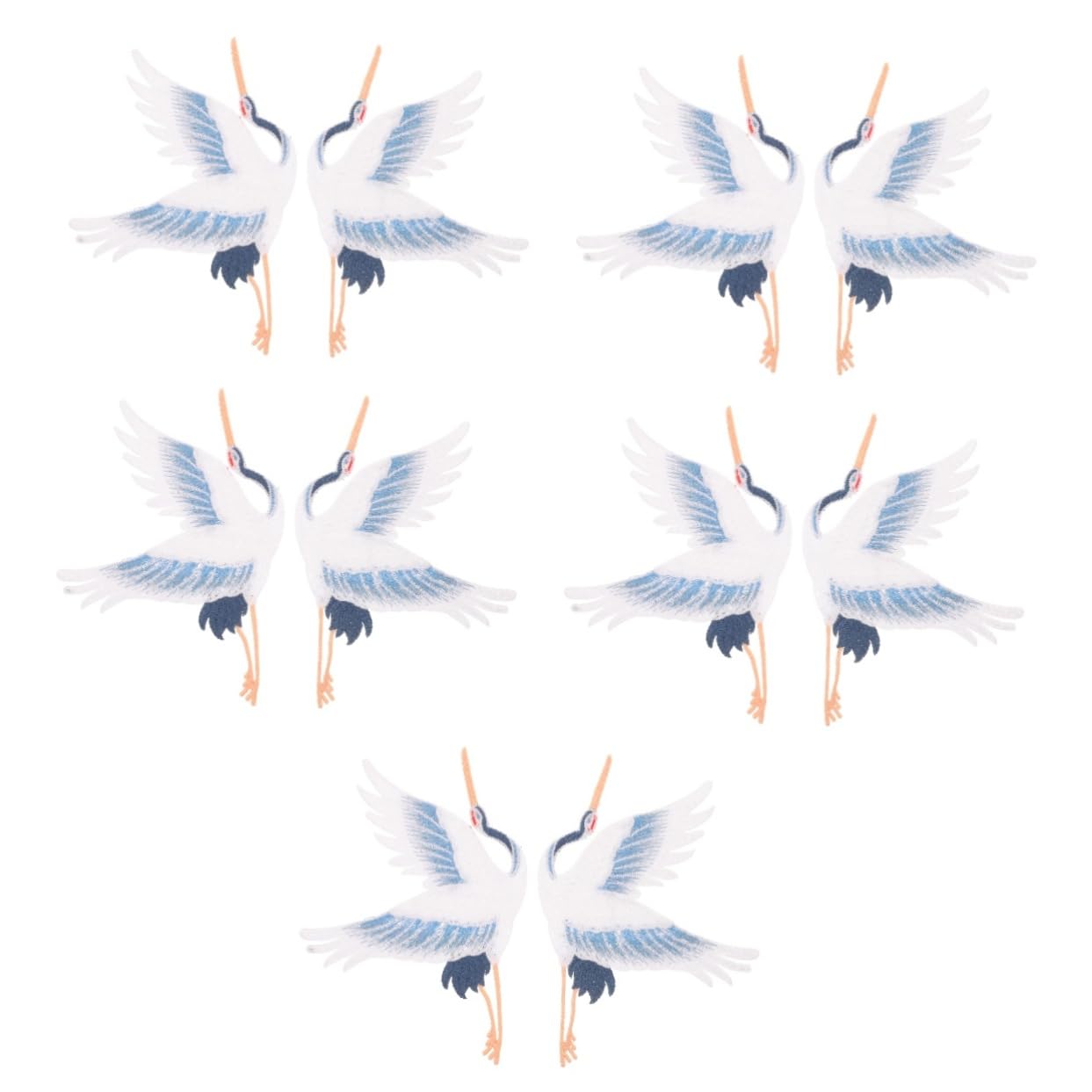10pezzi Toppe Crane Decorative Toppe Ricamate Per Su Abbigliamento Jeans e Borse Applique Design Per Decorazioni e Riparazioni