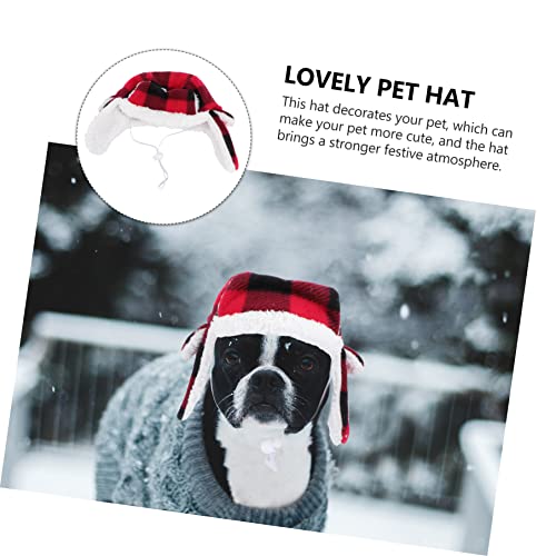 Balacoo 1 Peça Para Chapéu Xadrez Para Animais De Estimação De Raça Grande De Pelúcia Natal Adorável