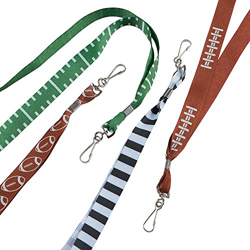 Fun Express - Football Lanyard - Jewelry - Necklaces - Badge Holders - 12 Pieces