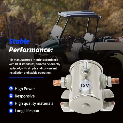 Relais solénoïde 12V robuste type SPST pour démarrage treuil et quad