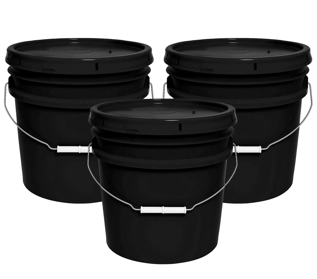 MKS Plastics 3.5-Gallon Bucket with Airtight Lid – Made in USA, Food Grade BPA Free Plastic, Heavy Duty Multi-Use, Metal Handle with Grip, Stackable