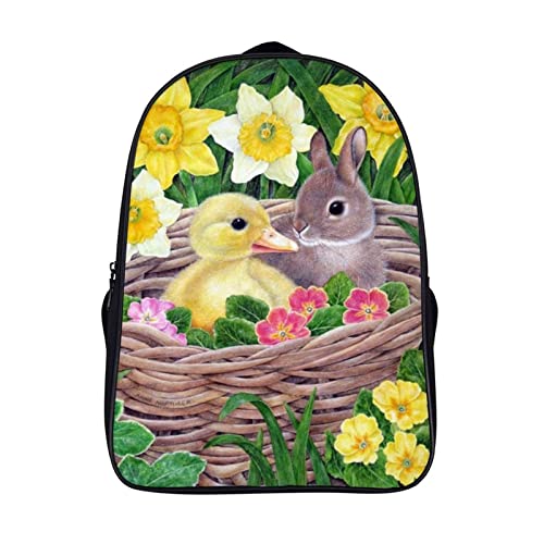 Mochila escolar unisex de conejo 40x28x16cm para viaje y adolescentes