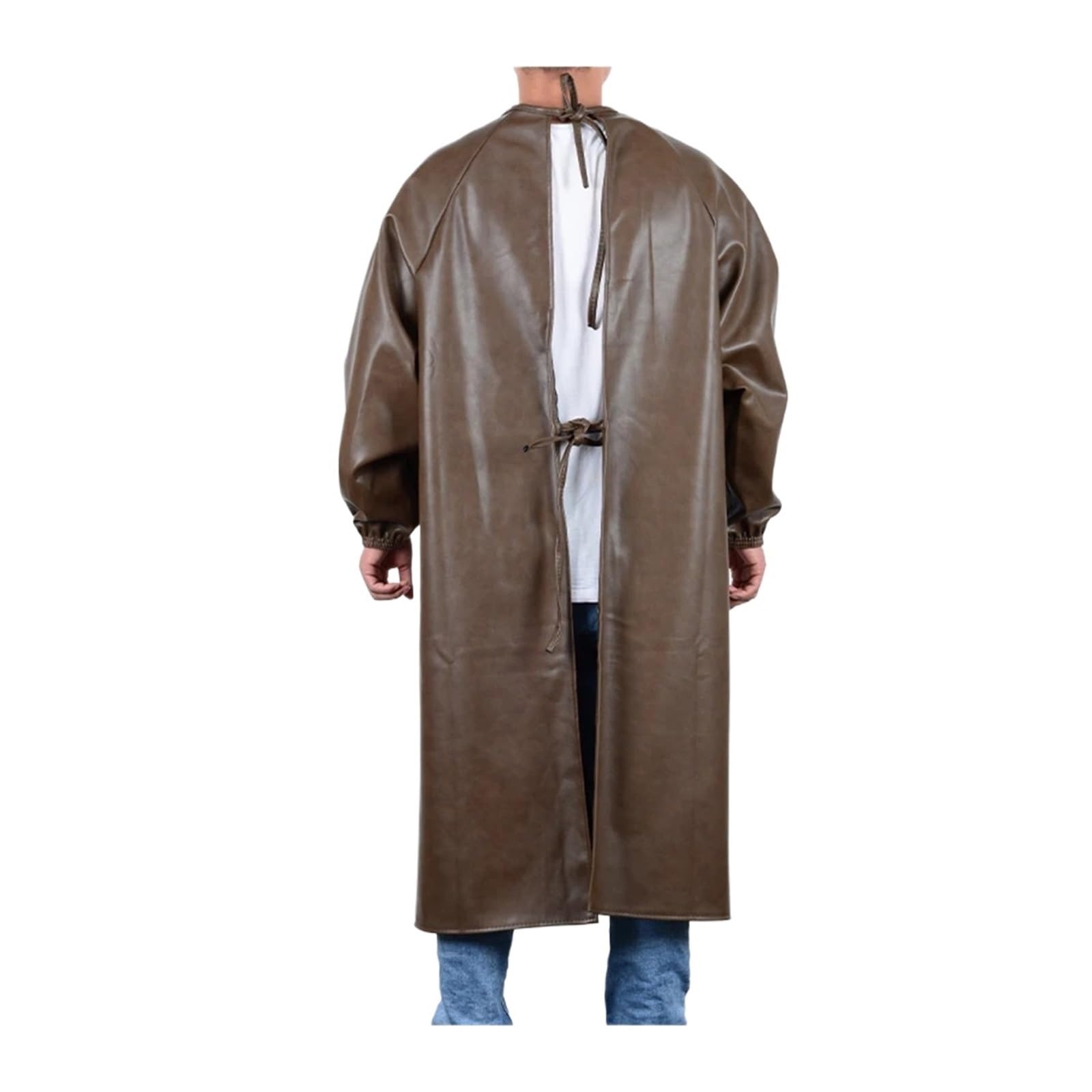 delantal cocina Monos de cuero suave impermeables a prueba aceite, delantales manga larga, ropa inversa for hombres y mujeres adultos, trabajo cocina