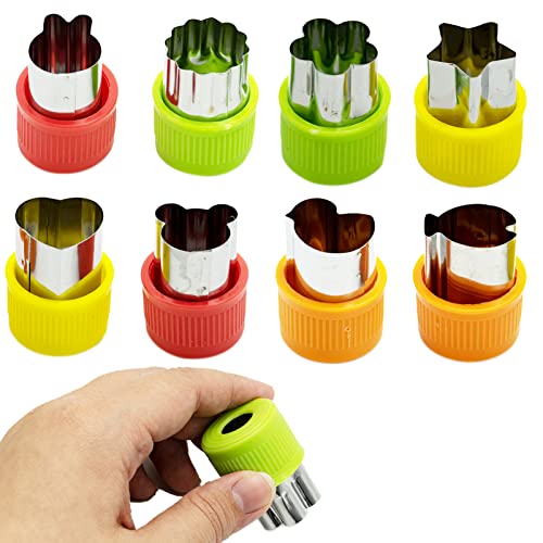 8 Pezzi Formine per Biscotti, Mini Stampi Biscotti in Acciaio Inox, Forme Cuore Fiore Tondi Stella Stampo Biscotti per Pasticceria Fondente Sandwich Decorazione per Torte Bambini Argilla Natale