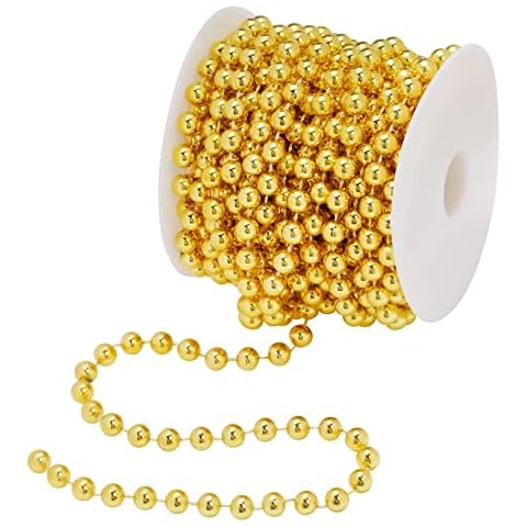 Christmas Tree Beads Artificial Pearls Beads (Gold, 8mm) Cover