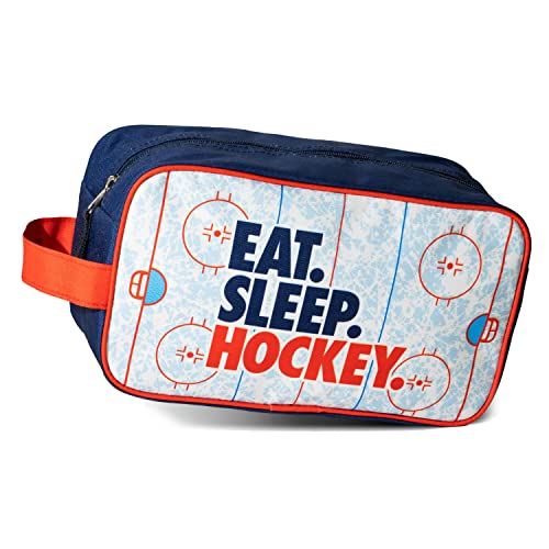 ChalkTalkSPORTS Hockey Toiletry Bag - Eat Sleep Hockey - Ice Rink