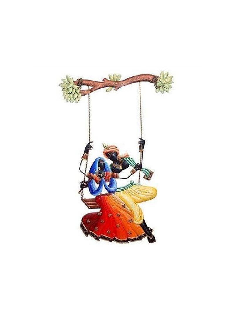 India Multicolor Radha Krishna Under Jhula Wall Hanging
