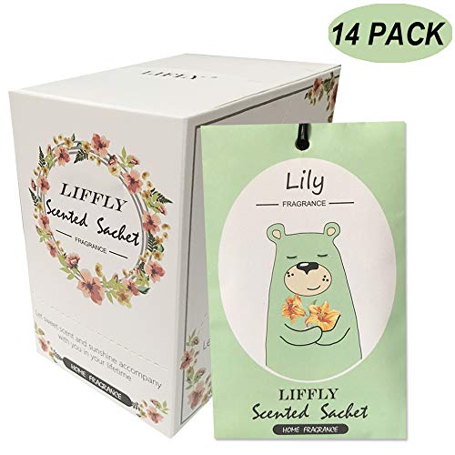 LIFFLY 14 Packs Lily Scented Sachets for Drawer and Closet