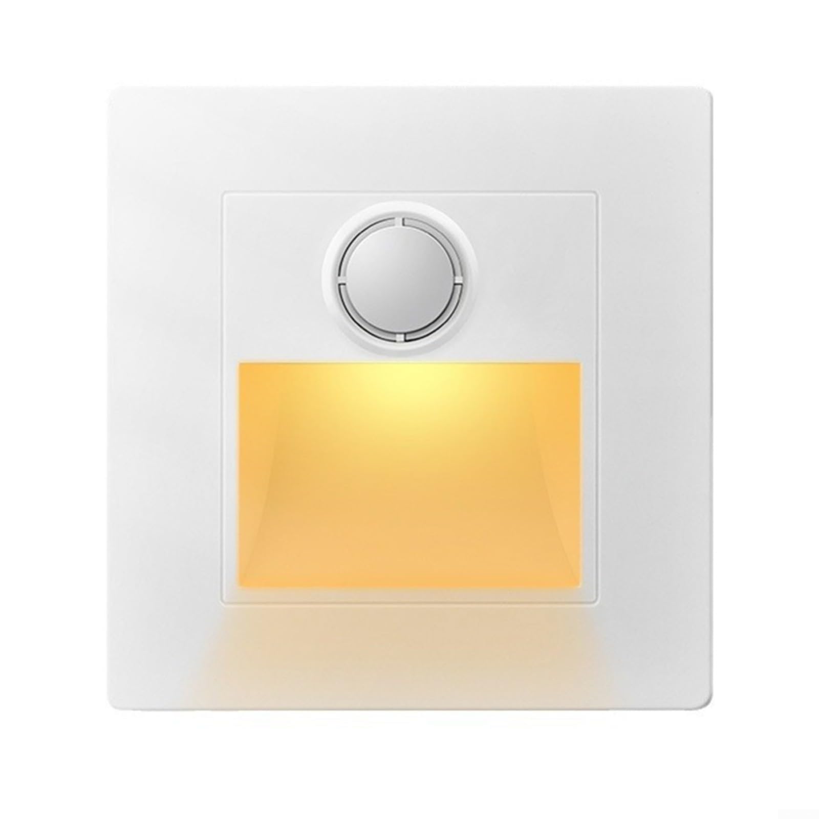 MKTOLHUs LED Stair Light Motion Sensor, Recessed Wall Light for Indoor Staircase, 1.5W Warm White Step with Human Body & Dusk Sensor, IP20 Night Lamp for(White)