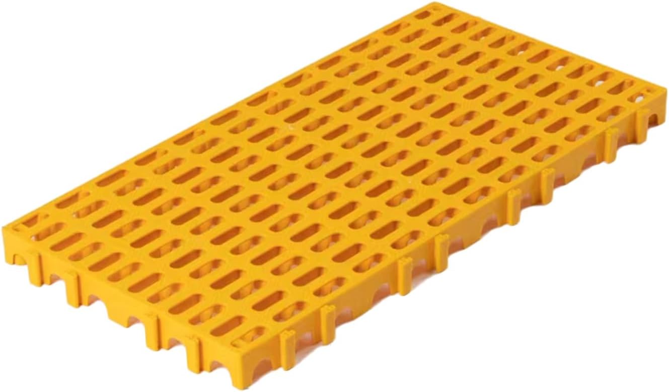 4 Pack Interlocking Garage Floor Tiles, Heavy-Duty 80x40cm Modular Drainage Mats for Indoor/Outdoor Use, Durable Cushion Flooring (Yellow)