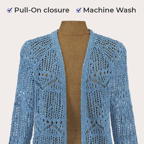 SAGEFINDS Molina Crochet Cardigan for Women | Pretty and Elegant Sweater | Open Front, Lightweight, Casual | Long Sleeve3