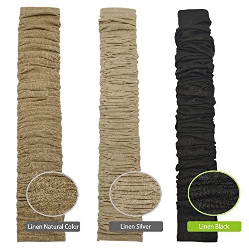 Image of EIFHYT Fabric Cord Cover & Chandelier Chain Cover 2 Pack 6Feet Length for Chandelier Lighting Wires Natural Burlap Easy to Install (Black)