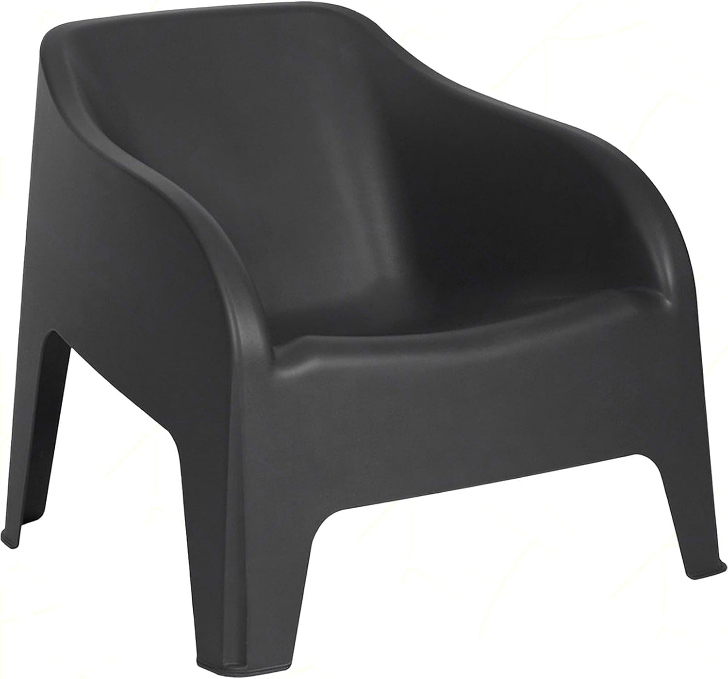 Decor Space Fauteuil Tokyo en polypropylène empilable pour terrasses et jardins (Noir)