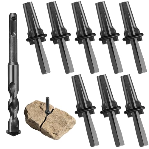 Kit de fendeuse de pierre robuste en acier forgé MAOPINER cales de 1.6 cm