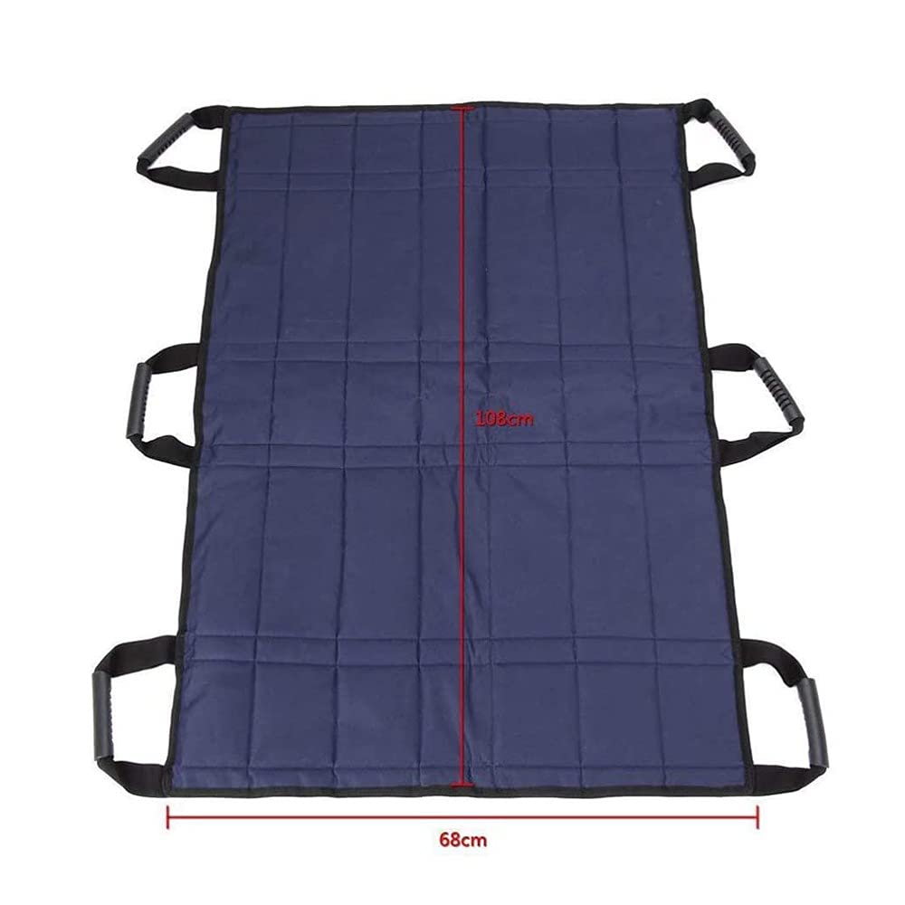 Sábanas Deslizantes Planas Reutilizables Sábanas Deslizantes con Asas para Traslados de Pacientes Giro Reposicionamiento En La Cama Cuidado en El Hogar, Azul