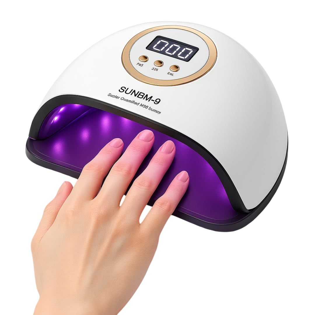 Lámpara de Uñas UV LED Profesional 180W – 45 Focos, Pantalla Digital, Temporizador 10s/30s/60s/99s, Sensor Automático, Base Desmontable – Secador para Esmaltes de Gel, Acrílico y Shellac