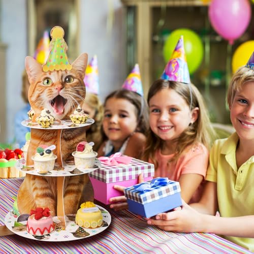 Présentoir à cupcakes chat orange stable pour éviter les chutes