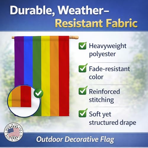 Drapeau Gay Pride extérieur grand format 28x40 toile polyester - 5