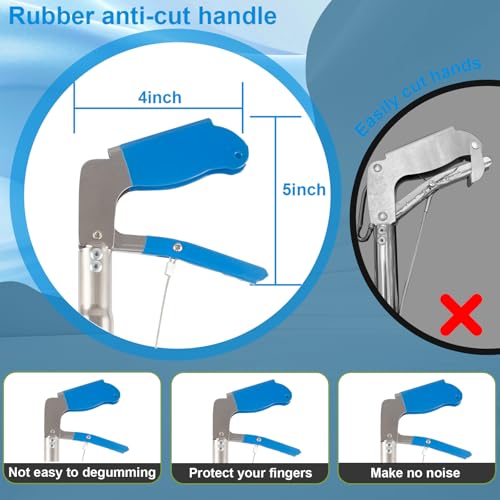 Image of Snake Tong Grabber, 65 Inch Snake Clamping Tool for Safe Snake Handling and Rattlesnake CaptureMade of stainless steel tubing sponge handles and plastic. (blue)
