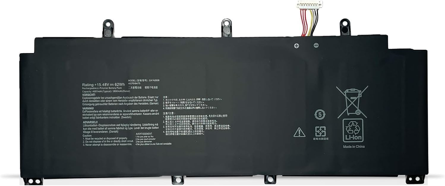C41N2009 Laptop Battery Replacement for Asus ROG Flow X13 PV301 PV301QH GV301 GV301Q GV301QC GV301QE GV301QH GV301RA GV301RC GV301RE GV301QC-K5020 GV301QH-K6069T GV301QE-K6022T Series(15.48V 62Wh)