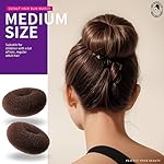 Teenitor Donut Hair Bun Maker Set - 7 Rings (1 Extra-Large, 2 Large, 2 Medium, 2 Small), 5 Elastic Bands, 20 Hair Pins, Dark Brown - Image 4