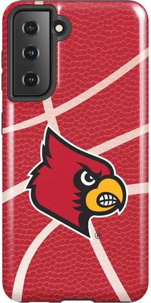 Skinit Pro Phone Case Compatible with Galaxy S21 5G - Officially Licensed University of Louisville Cardinals Striped Design