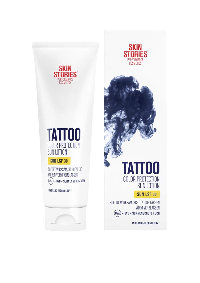 Skin Stories Colour Protection Sun Lotion, SPF 30 (125 ml), Tattoo Cream with High Sun Protection, Protects Colours Against Fading