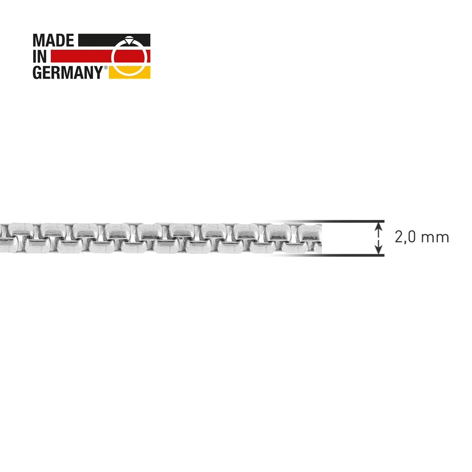trendor Venezianer Halskette 925 Silber Collierkette Breite 2,0 mm 15788