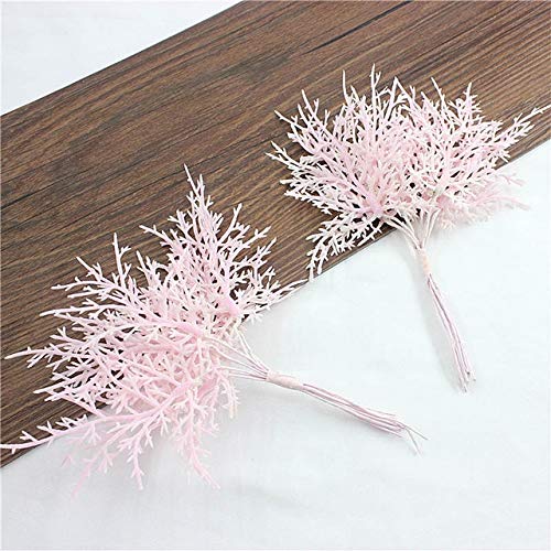 ZILLE-Artificial & Dried Flowers - 10pcs morison small thing simulation leaves hand diy hair decoration hat leaf accessories flower material hoarfrost green leaves (pink)-NEW