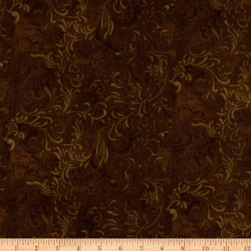 MM Fab 108" Flourish Quilt Backing Fabric by The Yard, Brown