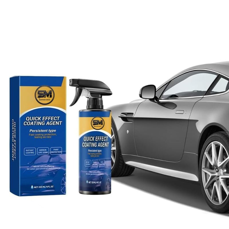 Image of Quick Effect Nano Ceramic Car Coating Spray 200ml | High Gloss Car Polish with Water Repellent Finish | Paint Care Spray for All Vehicle Colors | Pack Of 3